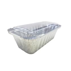 KitchenDance.com KitchenDance Disposable Colored Aluminum Loaf Pans with Plastic Lids - 1.5 Pounds Rectangular Aluminum Foil Baking Pan, Aluminum Pans Perfect for Baking, Cooking, Preparing Food, 1650P (Silver, 500)