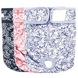 wegreeco Luxury Washable Reusable Dog Diapers (Stylish Pattern) - Female Dog Diapers, Doggie Diapers, 3 Pack (Lace, Small)