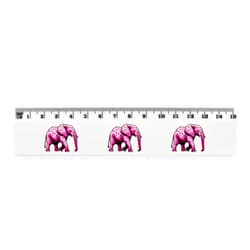 Azeeda 'Pink Spotted Elephant' 15cm (6 Inch) White Plastic Ruler (RL00086053)