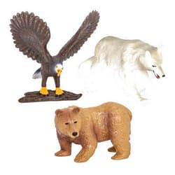 Terra by Battat – Forest Animals – Miniature Wolf & Toy Animals for Kids 3-Years-Old & Up (3 Pc), Multi, Model:AN2807Z Wolf, Bear, Eagle