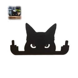 Generic 2024 Black Rabbit Decor Ornament,Funny Rabbit Wall Art Figurine,Perfect Black Rabbit Gifts for Desk Display, Artistic Rabbit Lovers' Gift,Decorative Black Rabbit Elements (Cat, 6 Inch)