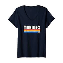 Retro Marineo, Italy Souvenirs Marineo, Italy Retro 70s 80s Style V-Neck T-Shirt