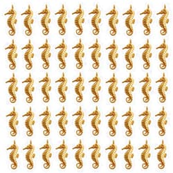 LOTIKOU 50 Pcs Gold Seahorse DIY Charms,Mini Seahorse Pendant,Seahorse Charms,Ocean Charms for Jewelry Making,for DIY Necklaces Earrings Key Chains Bracelets