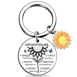 OEHEDOU Christian Gifts For Women Sunflower Gifts For Women Religious Gifts For Women Sunflower Keychain Inspirational Gifts For Teen Girls Sunflower Gifts Bible Verse Gifts Sunflower Charm