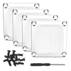 PATIKIL 60mm Fan Filter Grill, 4Pcs Ultra Fine Aluminum Mesh Ventilation Dustproof PC Cooling Fan Grill Covers with Screwdriver and Screws for Desktop Computer Case AC, Silver