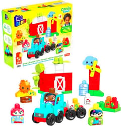Mega BLOKS Fisher-Price Toddler Building Blocks Toy Set, Green Town Grow & Protect Farm with 51 Pieces, 3 Figures, Ages 1+ Years