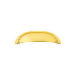 Hickory Hardware 1 Pack Solid Core Kitchen Cabinet Pulls, Luxury Cabinet Handles, Doors & Dresser Drawers, 3 Inch & 3-3/4 Inch (96mm) Hole Center, Brushed Golden Brass, American Diner Collection