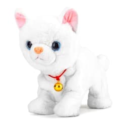 Smalody Interactive Electronic Plush Toy - Upgrade Robot Talking Cat Toys, Animals Sound Control Electronic Pet for Kids, Kitten Toys for Boys & Girls Kids(White)