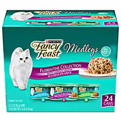 Purina Fancy Feast Medleys Adult Wet Cat Food Variety Pack Florentine - Chicken, Tuna, Turkey (24) 3 oz. Cans