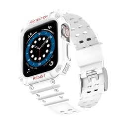 Starmay Apple Watch Series 8 Band & Case,Men's Bands 42/44/45mm,Series 3-7 Compatible,Rugged Cases & Bands,iWatch Bands (Cloud Mist White + White Frame)