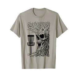 Grandio Design Sports Training And Fitness Funny Disc Golf Player Stupid Guardian Trees Skull Forest T-Shirt