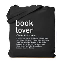 TSIIUO Women's Book Lover Noun Canvas Tote Bag Funny Reader Gift Library Reusable Shopping Canvas Bag