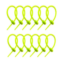 GWOZI Silicone Cord Ties 7.28 Inches - Zip Cable Ties Reusable - Silicone Cable Ties Organizer for Electrical, Charging Cords - Cord Keepers for Cables in Home, Office, Kitchen, School, 12 Pcs