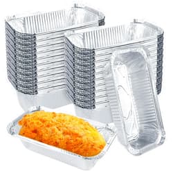 WOPPLXY 125 Pack Aluminum Pans Aluminum Foil Mini Loaf Pans, Disposable Aluminum Foil 1lb for Baking, Disposable Bread Pans, Perfect for Baking Bread and Street Treats, 7.9 x 4.3 x 1.9 Inch, 23 Oz
