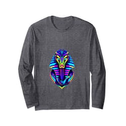 Gods, Goddess, Kings, queens, Tees accessories Retro 80's 90s Greek Mythology Egyptian Cobra snake God Long Sleeve T-Shirt