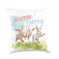 Martha and Coco Hoppin' Easter Throw Pillow
