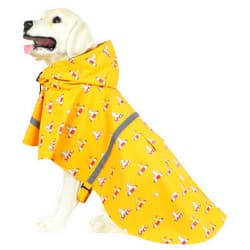 HAPEE Dog Raincoats for Large Dogs with Reflective Strip Hoodie,Rain Poncho Jacket for Dogs (E5-Yellow River, M (Back Length 16
