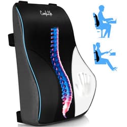 ComfiLife Lumbar Support Pillow for Office Chair – Premium Memory Foam Lumbar Pillow – Back Support for Office Chair, Car – Back Pain Relief, Improves Posture – 3 Adjustable Straps, Mesh + Leatherette