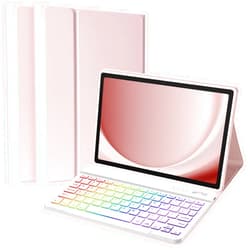 TaIYanG Backlit Keyboard Case for Samsung Galaxy Tab A9 Plus 11 Inch 2023 Model (SM-X210/X216/X218), Slim Lightweight Stand Cover with Magnetically Detachable Wireless Bluetooth Keyboard,Pink
