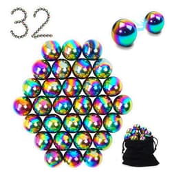 AYXXZJD 32 Pcs Magnetic Balls Fidget Toy,Adult Fidget Toys, Science Kit for Anxiety Relief,Office Desktop Decoration, Anti Anxiety, Executive Desk Toys ,Building Crafts for Teens Party Favors Gift(Colorful)