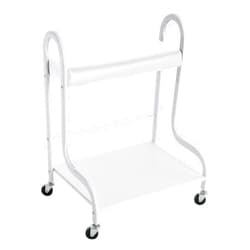 DNYSYSJ Beauty Salon Nail Or Foot Bath Spa Portable Esthetician Trolley Cart for Foot Rest Pedicure Manicure Funiture Massage Table Salon Supplies (White)