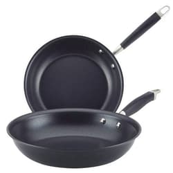 Anolon Advanced Home Hard-Anodized Nonstick Skillets (2 Piece Set- 10.25-Inch & 12.75-Inch, Onyx)