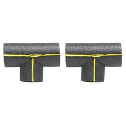 Frost King TEE1H 1in Pipe Tube Tee Connector, Black (Pack of 2)
