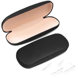 Joyberg Glasses Case, 2 Pack Eyeglass Case with Cleaning Cloth, Glasses Case Hard Shell Fits Most Glasses