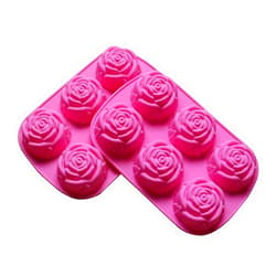 POPBLOSSOM BargainRollBack OTHER MODL 2 Pack of X Large Rose Flower Ice Cube Chocolate Soap Tray Mold Silicone Party Maker (Ships from USA), Pink