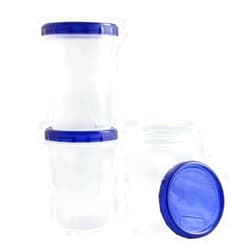 PH [32Oz - Blue - 3 Pk] Twist Top Food Storage Containers Leak-Proof, Airtight Soup Storage Canisters with Screw & Seal Lids BPA-Free, Stackable, Reusable Kitchen Essentials 32-Ounce