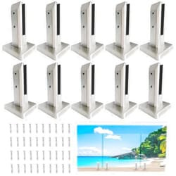 LukLoy Marine Grade 2205 Stainless Steel Glass Pool Fence Spigot Balustrade Railing Post Clamp for Balcony Garden Deck Handrail, Brushed，Heavy Duty (NW=2.6lb，SS2205, Pack of 10)