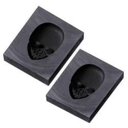 Cholemy 2 Pcs Casting Molds Skull 3D Graphite Ingot Molds Jewelry Casting Tools Crucible Mould for Metal Smelting Gold Silver Aluminum Copper Brass, 60mm x 40mm