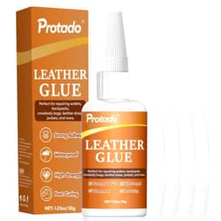 Protado Leather Glue, 35g Heavy Duty Super Strong Clear Glue, Waterproof Flexible Adhesive for Leather Bonding, Repair, Shoes, Bags, Sofas, Belts, Crafts, DIY Kits