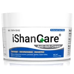 Ishancare Anti Itch Cream Extra Strength, Oatmeal Soothing Skin Itch Relief Ointment for Rash, Dermatitis, Eczema, Psoriasis, Hives, Sun, Bites, Poison Ivy, Large Can 3.5 oz