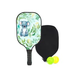 KUAVETO Carbon Fiber Pickleball Paddle Set, All The DIY Fun You can Have with Koala-BR65 Pattern Custom Made Honeycomb Polymer Core- Includes 1 Paddle, 2 Balls, and 1 Paddle Cover