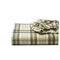 Eddie Bauer - Queen Sheets, Cotton Flannel Bedding Set, Brushed For Extra Softness, Cozy Home Decor (Edgewood Plaid, Queen)