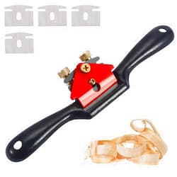 JJYHEHOT 9'' Adjustable SpokeShave with 4 Blades, Home Woodworking Hand Planes, Portable Smoothing Planes Tool for Wood Craft, Wood Craver, Wood Working