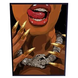 YELLOWBIRD ART & DESIGN Black Wall Art Black women - Melanin Black Girl African Americans - Aesthetic Funky Trendy Wall Decor - Glam Living room, Bedroom Decor - Chic Home Decor - Cool Wall Art - African American Wall Art