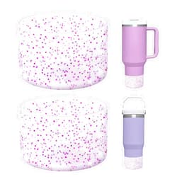 WUQID 2 Pack Bling Silicone Boot Compatible with Stanley Quencher Adventure 40oz & Stanley IceFlow 20oz 30oz, Reduces Dents Protective Silicone Water Bottle Bottom Cover Sleeve