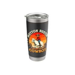 Mutton Busting Gear for Kids Youth Sheep Riders Mutton Busting Cowboy Sheep Riding Mutton Buster Youth Rodeo Stainless Steel Insulated Tumbler