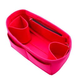 LEXSION Felt Purse Organizer Insert Bag In Bag with Two Removeable Holder 8020 Rosy M