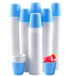 Turbo Bee 600 Pack 3 oz Disposable Paper Cups,Hot/Cold Beverage Drinking Cup,Small Blue Paper Cups for Bathroom and Mouthwash