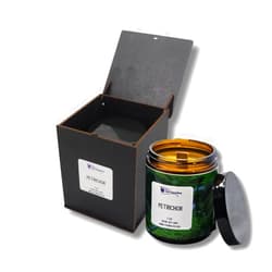 Generic Premium Petrichor Scented Candle, 7 oz, Amber jar, After The rain, Earthy Smell, Crackling Wood Wick, Luxurious Wooden Box, Christmas Special