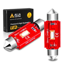 Alla Lighting 800lm 6411 6418 LED Bulbs Xtreme Super Bright Festoon 39MM DE3425 12V Replacement for License Plate, Interior Map Dome Trunk Glove Box Lights, 10000K