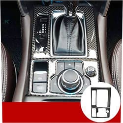 HOTRIMWORLD Gear Box Cover for Mazda 3,Interior Center Console Gear Shift Panel Cover Trim for Mazda3 Accessories 2017-2018, Soft Carbon Fiber