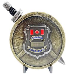 LEO Challenge Coins BL9-004 CBSA ASFC Canada Border Services Agency Shield with Removable Sword Challenge Coin Set Canadian Customs