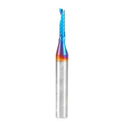 Amana Tool Spektra Coated Solid Carbide CNC Spiral Single O-Flute Router Bit, 51411-K, 1/8 D x 1/2 CH x 1/4 SHK x 2 Inch L Up-Cut with Mirror Finish