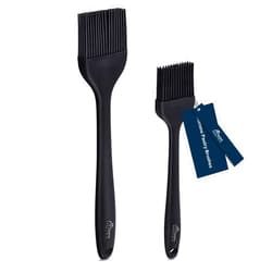 HOTEC Basting Brushes Silicone Heat Resistant Pastry Brushes Spread Oil Butter Sauce Marinades for BBQ Grill Barbecue Baking Kitchen Cooking BPA Free Dishwasher Safe (Black 2)