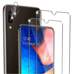 Cizerin [2+2 Pack] Tempered Glass Screen Protector for Samsung Galaxy A20 - and Camera Lens Protector - Anti-fingerprint - Shatter Proof - HD Clarity - Case Friendly - Gorilla Glass