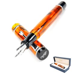 Conklin Duragraph Fountain Pen Amber - Stub Nib, Premium Writing Instrument for Calligraphy & Signatures